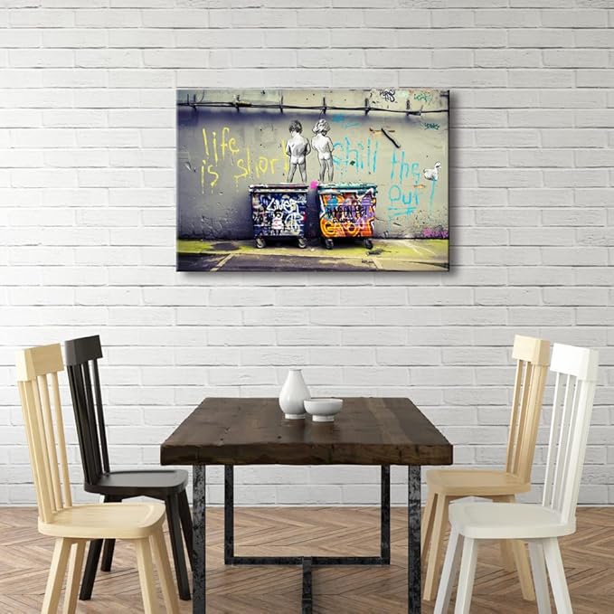 Wieco Art Large Gallery Wrapped Canvas Prints Life is Short Chill the Duck Out - Image 4