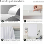 Thermal Blackout Curtains with Self-Adhesive Tape, No Rod No Drill Easy Install - Image 4