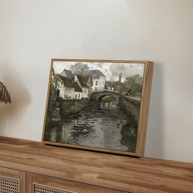 OIQArtOIQ Vintage Landscape Canvas Wall Art Framed Natural Scenery Painting - Image 6