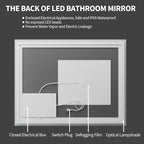 Koonmi 40"x32" LED Mirror for Bathroom, 90CRI Anti-Fog Vanity Mirror - Image 9