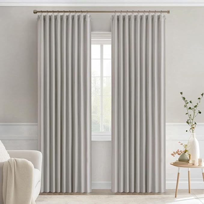 MIULEE Stone Back Tab Blackout Curtains 72 Inches Long 2 Panels Set - Image 8