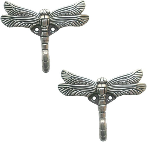 2pcs Dragonfly Coat Hooks Decorative Creativity Wall Mounted Hanger Hook by Geenite