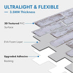 COMSTICKC 3D Whitewash Brick Wall Panel Peel and Stick, DIY UrltraLight PVC - Image 4
