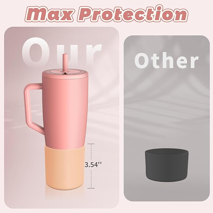 Tall Silicone Boot Compatible with Brumate Era 40 oz 30 oz Tumbler with Handle, Protective Anti-Slip & Anti-Scratches Cover Bumper Accessories