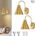 Powfloven Vintage Rechargeable Wall Sconces Set of 2, Wireless Gooseneck Indoor by Powfloven