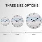 KECYET Wall Clock 10 Inch Silent Non-Ticking Coastal Beach Style Wall Clocks - Image 3