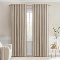 MIULEE Taupe Back Tab Blackout Curtains 90 Inches Long 2 Panels Set by MIULEE