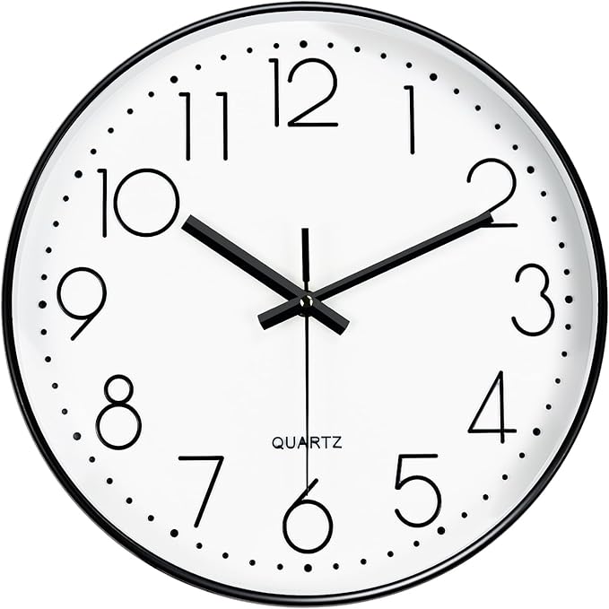Wall Clock, Silent Wall Clocks Battery Operated 10 Inch Modern Non Ticking by MABPEDO