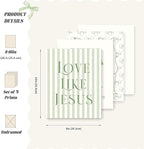 LARTSFRO Coquette Sage Green Bow Jesus Wall Art Decor Posters, Inspirational - Image 2
