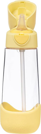 b.box 20oz Tritan Kids Water Bottle –Toddler Drink Bottle with Straw for School, Daycare, Travel w/Easy-Grip Triangular Design, Leak Proof Lid & Handle, BPA Free, Dishwasher Safe (Lemon Twist)