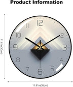 Ergocar Wall Clock, Art Deco Wall Clock, Non-Ticking Silent Modern Metal Wall - Image 7
