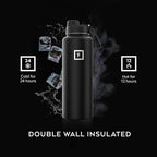 IRON °FLASK Camping & Hiking Hydration Flask with Spout, Wide Mouth Insulated Stainless Steel Sports Water Bottle - 40 oz Cashmere Cream
