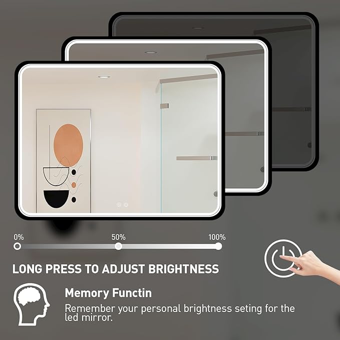 48x36 Inch LED Bathroom Mirror - Image 4
