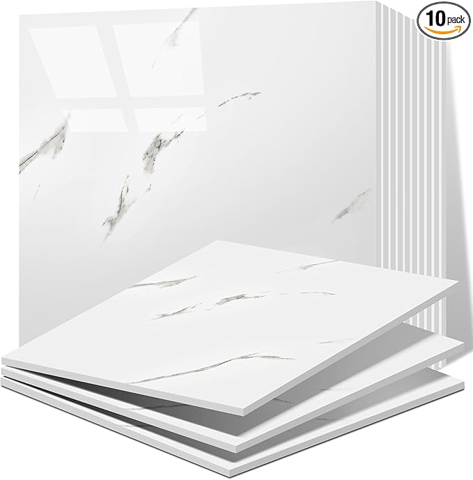 Vieshful 10pcs Peel and Stick Backsplash Tile，12"x12" Self Adhesive Marble Tile by Vieshful