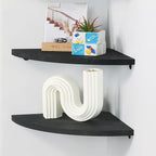 Corner Wall Shelves Set of 2, Rustic Wood Corner Floating Shelves - Image 6