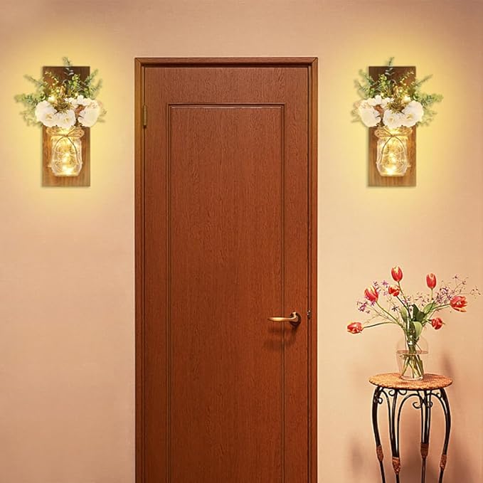 Rustic Wall Sconces Mason Jar Sconces Handmade Wall Art Hanging Design - Image 5