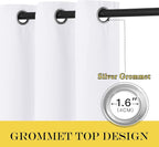 NICETOWN White Blackout Curtains 72 inches Long, Grommet Privacy Window - Image 6