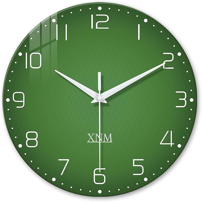 XNM Green Glass Big Wall Clock Battery Operated 20 Inch Modern Clock by XNMwallclock