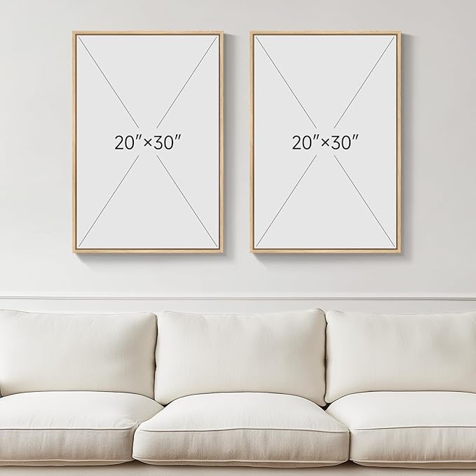 Framed Neutral Boho Wall Art for Bedroom, Mid Century Modern Bohemian Canvas - Image 3