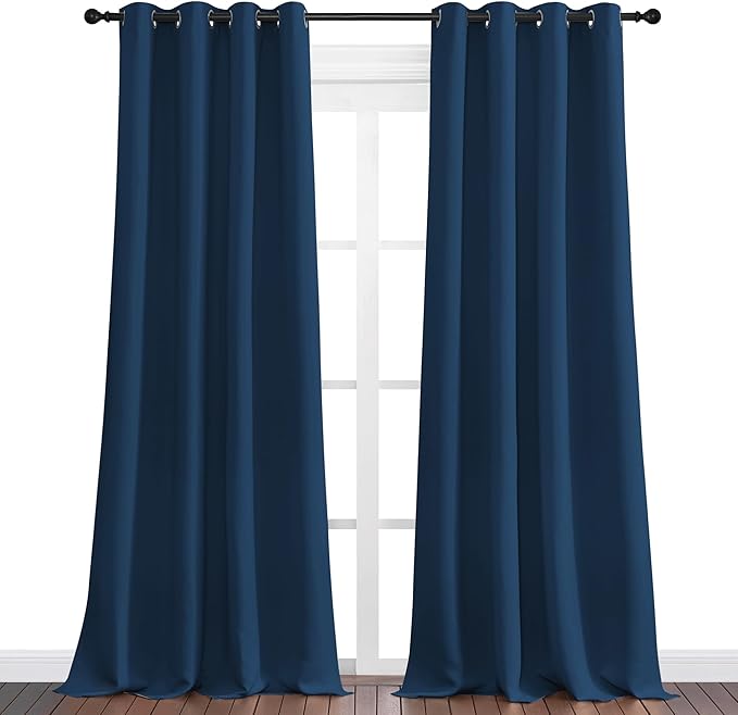 NICETOWN Moroccan Blue Blackout Curtains 90" Long - Image 2