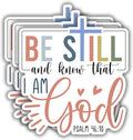 (3 pcs) Be Still and Know That I Am God Vinyl Decal Sticker Inspirational Quotes Jesus Bible Verse Christian Sticker for Water Bottle Tumbler Laptops Phone Case Car Kindles Hard Hat - 2.8x3
