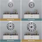 Large Modern Metal Wall Clocks Rustic Round Nearly Silent Little Ticking - Image 2
