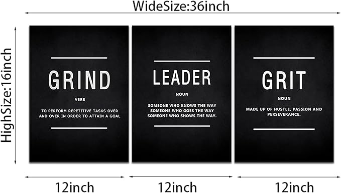 Motivational Grind Grit Leader Wall Art, Canvas Painting Wall Decor - Image 7