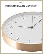 LUUK LIFESTYLE Silent Quartz wall Clock, Nordic and Minimalist Design, Interior - Image 3