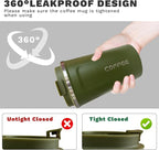 YINBAOGE Insulated Travel Coffee Mug, Spill & Leak Proof, Portable To Go Camping Stainless Steel Coffee Tumbler, Reusable Thermal Coffee Cup with Lid for Hot & Cold Drinks (2nd-Green, 17 OZ)