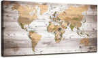 canvas Wall Art 24“x48 lagre map of the world Painting Ready to Hang Framed by ZEYDRT