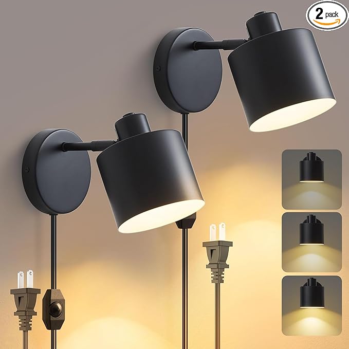LIGHTESS Plug in Wall Sconces Set of 2 by LIGHTESS