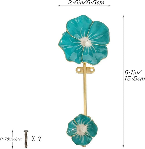2 Pack Decorative Wall Hooks, Vintage Flower Shaped Metal Wall Hook - Image 2