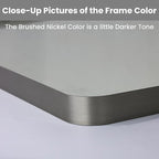 LOAAO 72X40 Inch Brushed Nickel Bathroom Mirror, Rounded Rectangle Silver Metal - Image 3