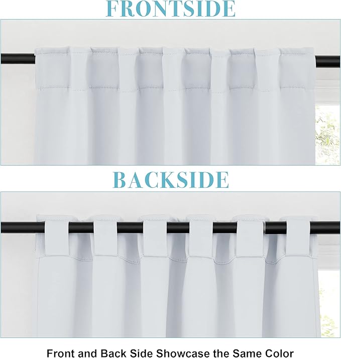 RYB HOME Living Room Window Curtains, Back Tab 2 Hanging Top, Thermal Insulated - Image 2