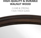 CULER Round Wall Mirrors 24 Inch, Wood Rustic Decorative Transitional Mirror - Image 2