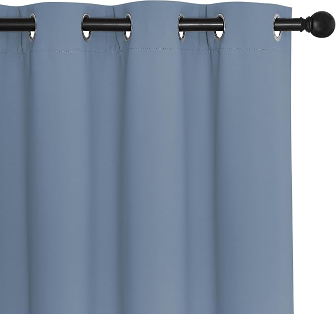 NICETOWN Stone Blue Blackout Curtains 72 inches Long, Grommet Privacy Window - Image 7