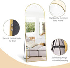 Dewfig Arched Gold Full Length Mirror, Full Body Mirrors - Image 6