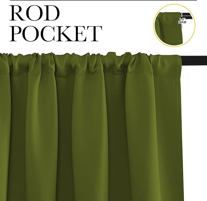 NICETOWN Blackout Curtains for Living Curtains, 1 Pair, 34-inch W x 84-inch L - Image 2