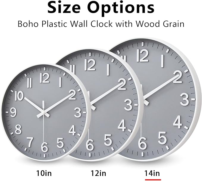 HZDHCLH Wall Clocks Battery Operated, Wall Clock Gray, 14 inch Wall Clock - Image 5