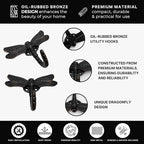 6 pcs Oil Rubbed Bronze Dragonfly Decorative Wall Hooks - Image 5