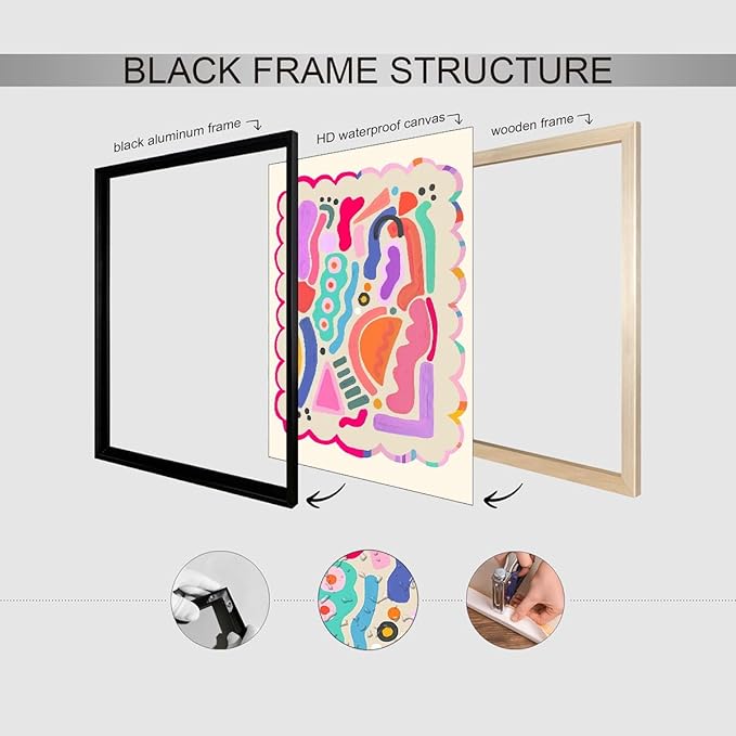 Funky Cute Kids Abstract Wall Art Trendy Bright Colorful Poster 12x16 inch - Image 3