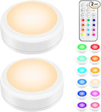 BLS LED Puck Lights with Remote Control, Wireless Under Cabinet & Closet by BLS