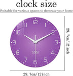 XNM Purple Wall Clock for Girls Bedroom Analog Simple Wall Clocks Battery - Image 5