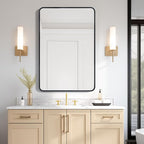 USHOWER Bathroom Mirrors for Over Sink, Metal Frame Rectangle Mirror, Modern - Image 7