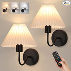 Rechargeable Battery Operated Wall Sconce Sets of 2, 15 Colors Wireless by KELUOLY