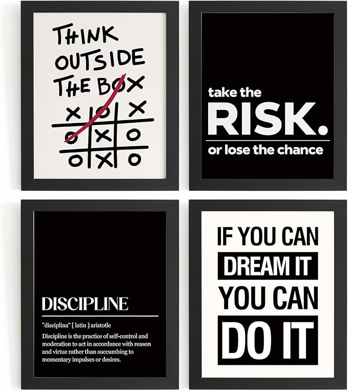 DSHFG Inspirational Office Motivational Wall Art Decor Prints Set of 4 by Unknown