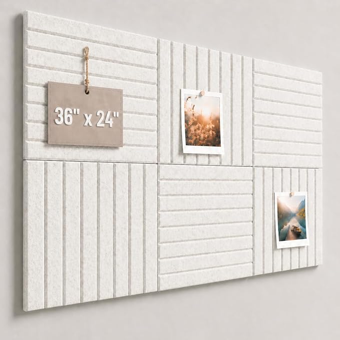 Large Cork Boards for Walls – 36" x 24" Self Adhesive Felt Wall Tiles by CreateYourIdealSpace