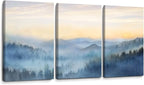 YJYart Foggy Forest Canvas Wall Art Landscape Mountain Wall Art by YJYart