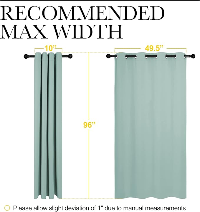 NICETOWN Aqua Blue Blackout Curtains 96" Long - Image 7