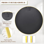 BEAUTYPEAK 20 Inch Round Mirror, Metal Frame Circle Mirror, Wall Mounted - Image 4